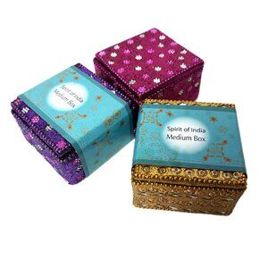 Trinket Boxes Sprit of India Set of Three Vtg NOS 2005 NWT